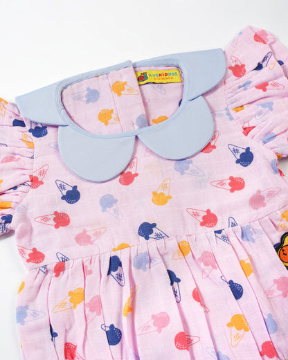 Baby Girl Cloud Collar Romper