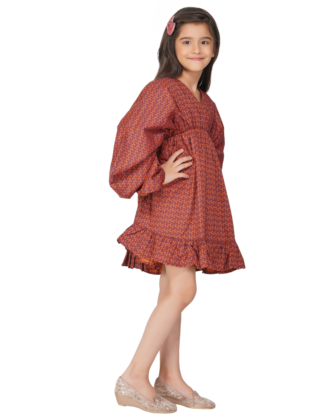 Girls Kaftan Style Elasticated Dress