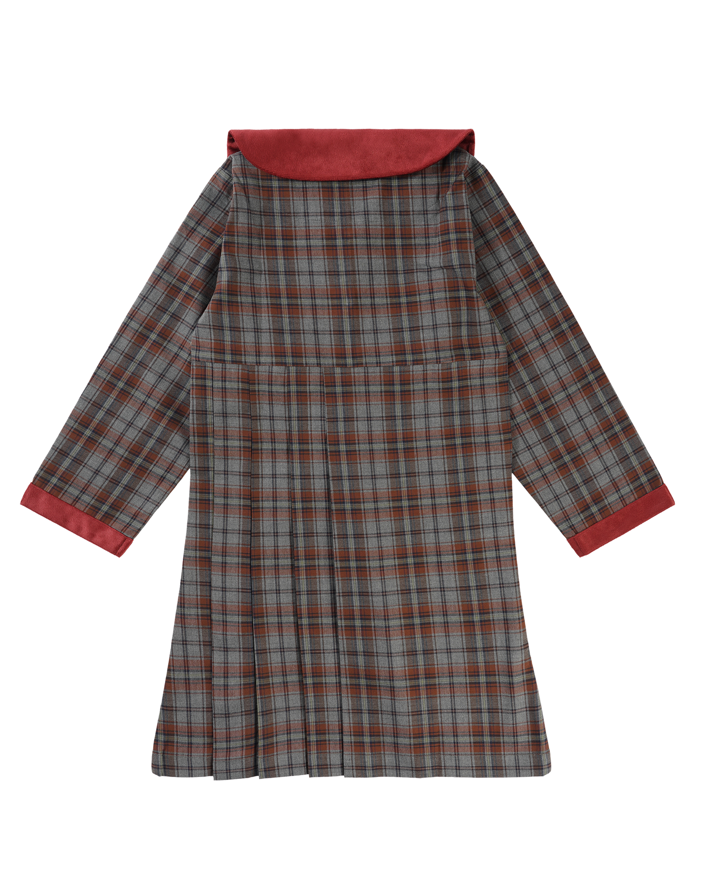 Girls Bow Belt Check Dress