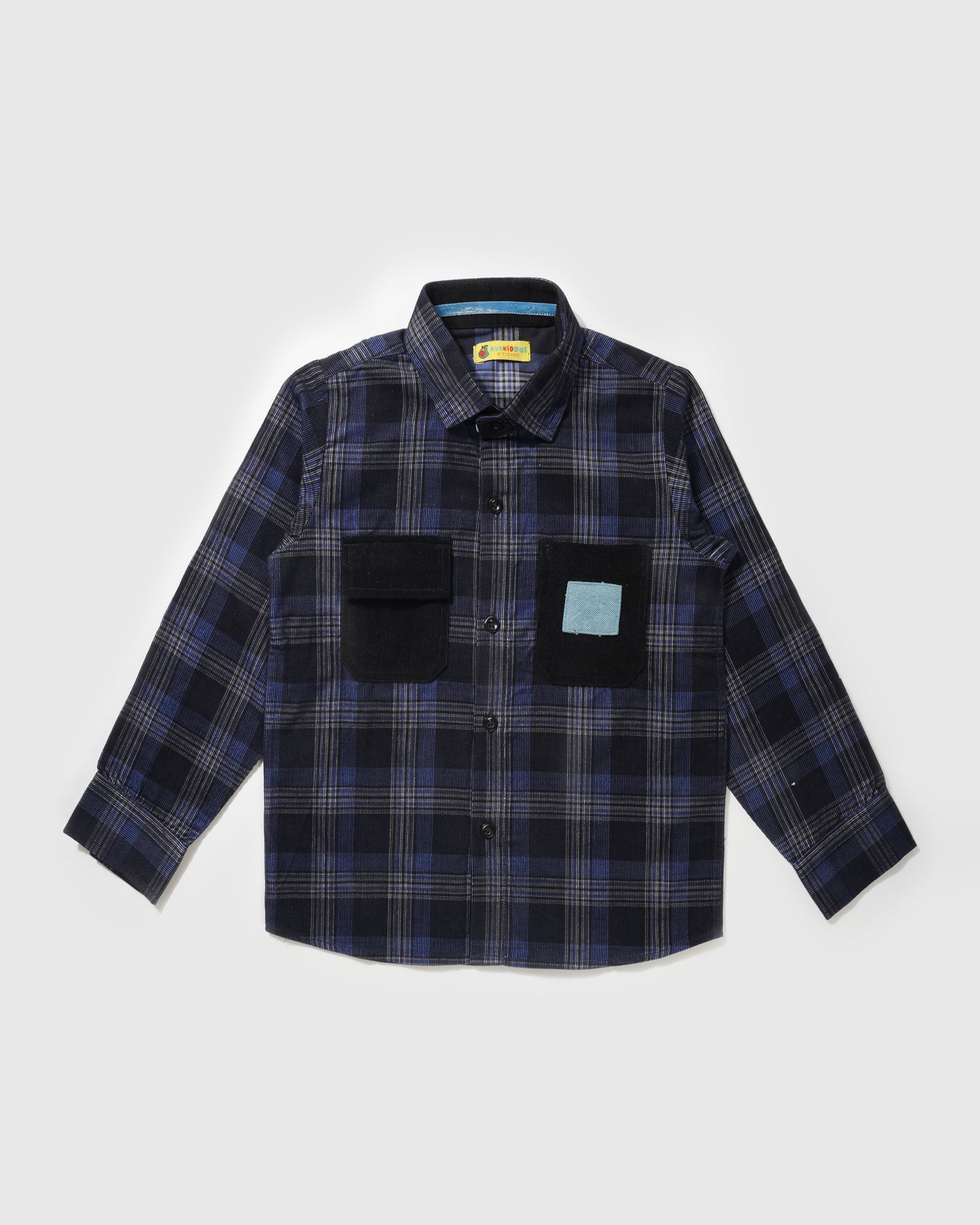 Boys Corduroy Blue Patch Shirt