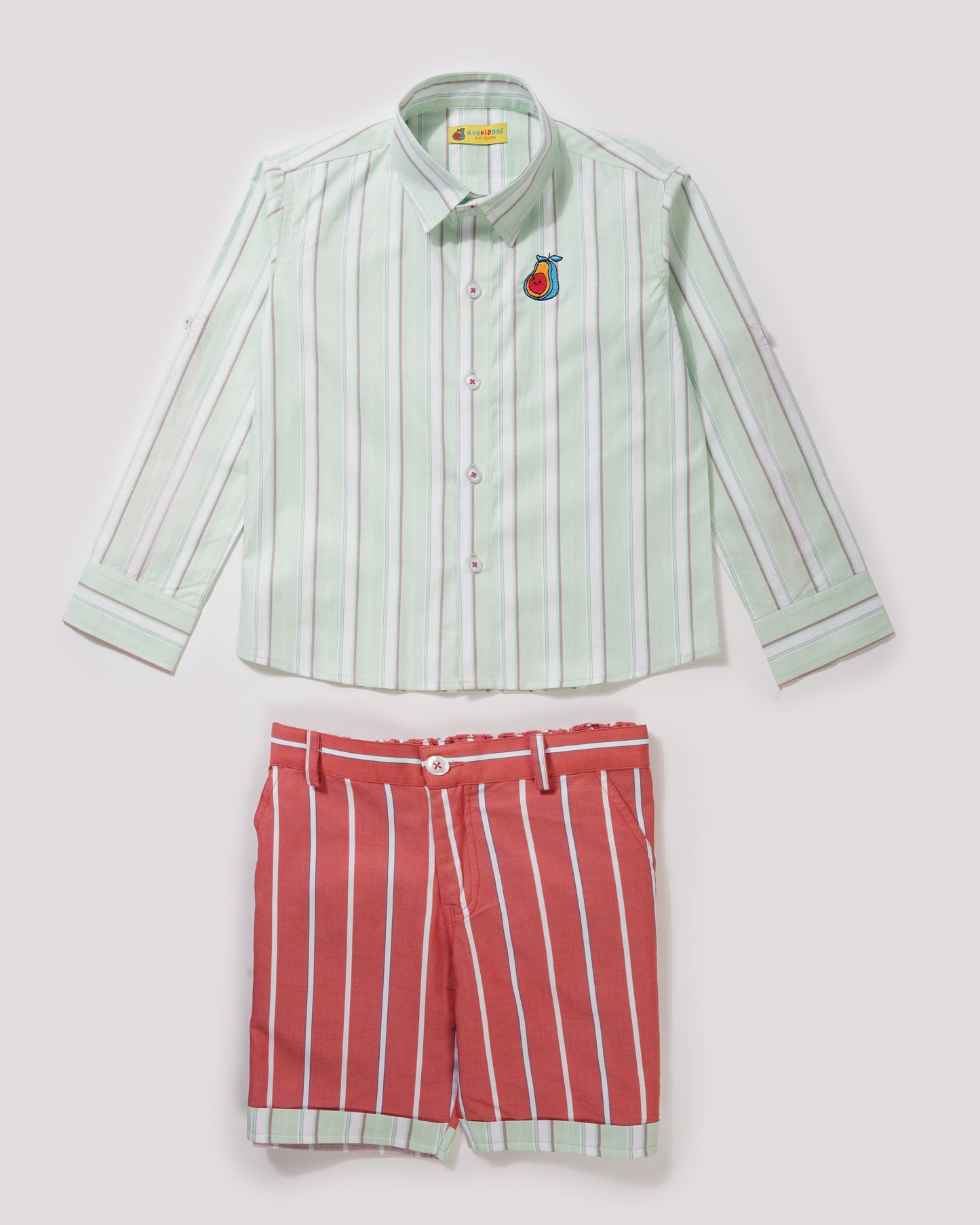 Boys Long Sleeve Shirt and Shorts Co-ord Set