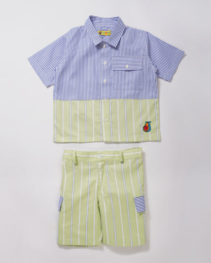 Boys Contrast Stripes Relaxed Fit Co-ord set