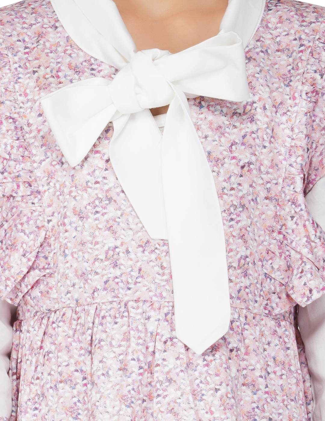 Girls Candy Floss Tie-Neck Dress