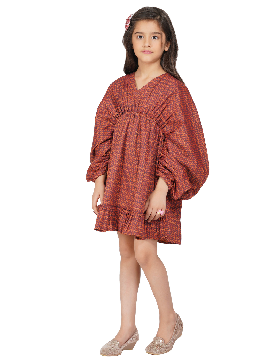 Girls Kaftan Style Elasticated Dress