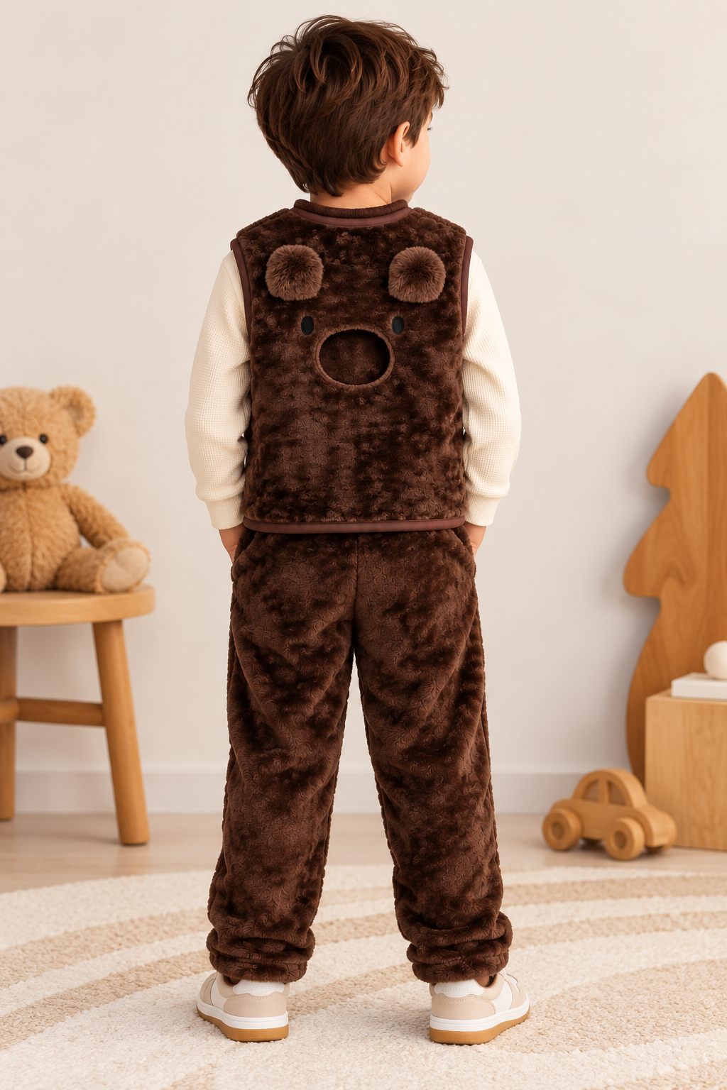 Unisex Furry Ted Gilet Set
