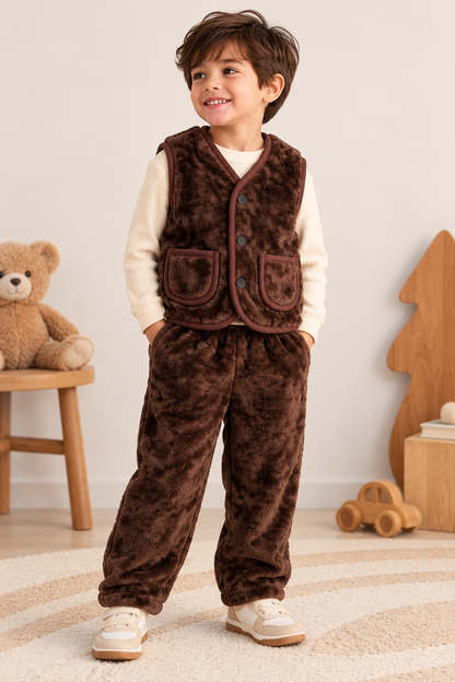 Unisex Furry Ted Gilet Set
