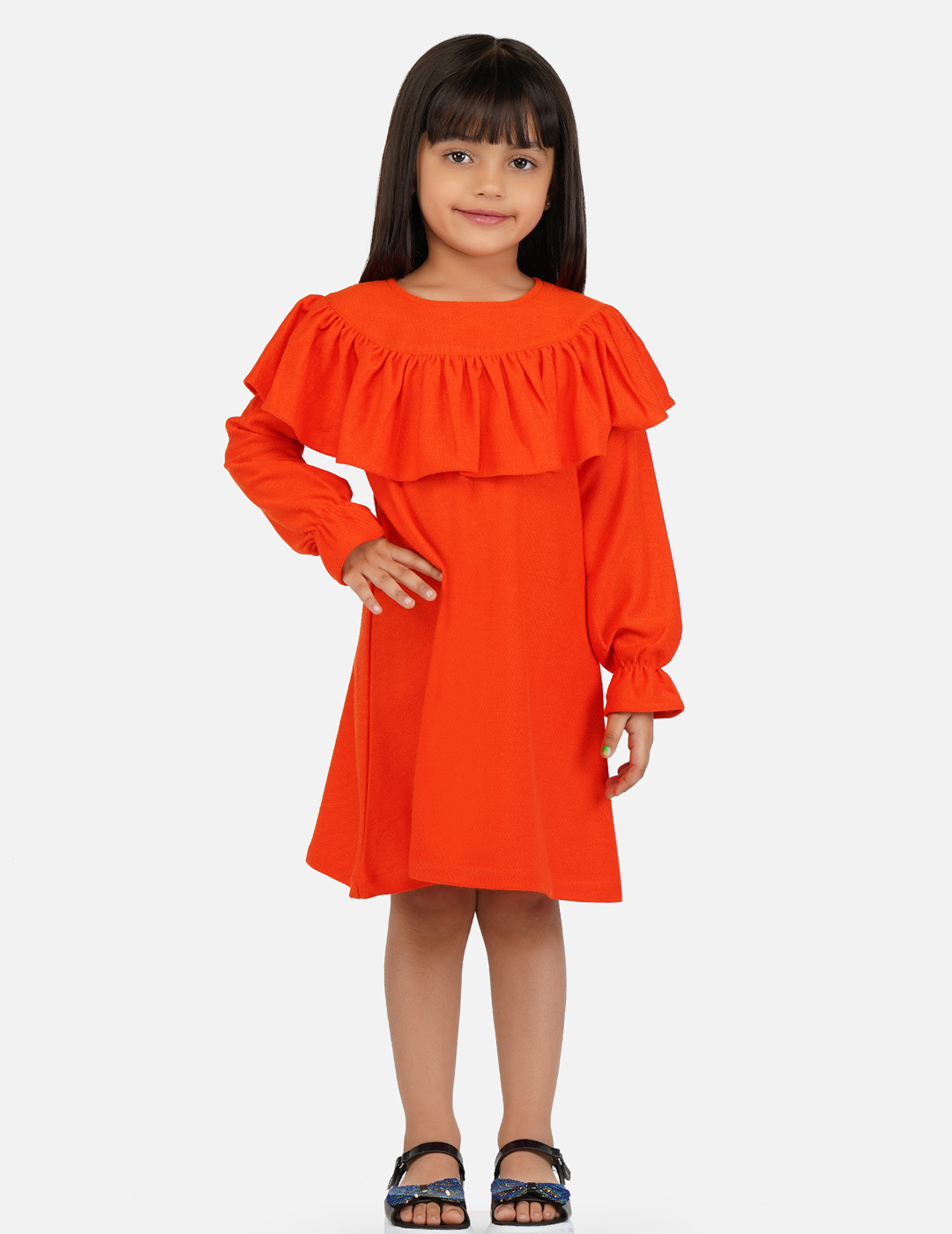 Girls Orange Lolly Skater Dress