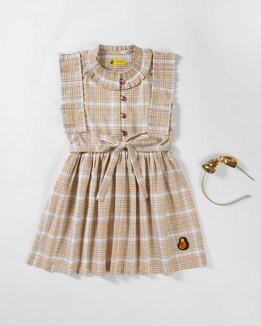 Girls Blush Doll Front Tie Dress