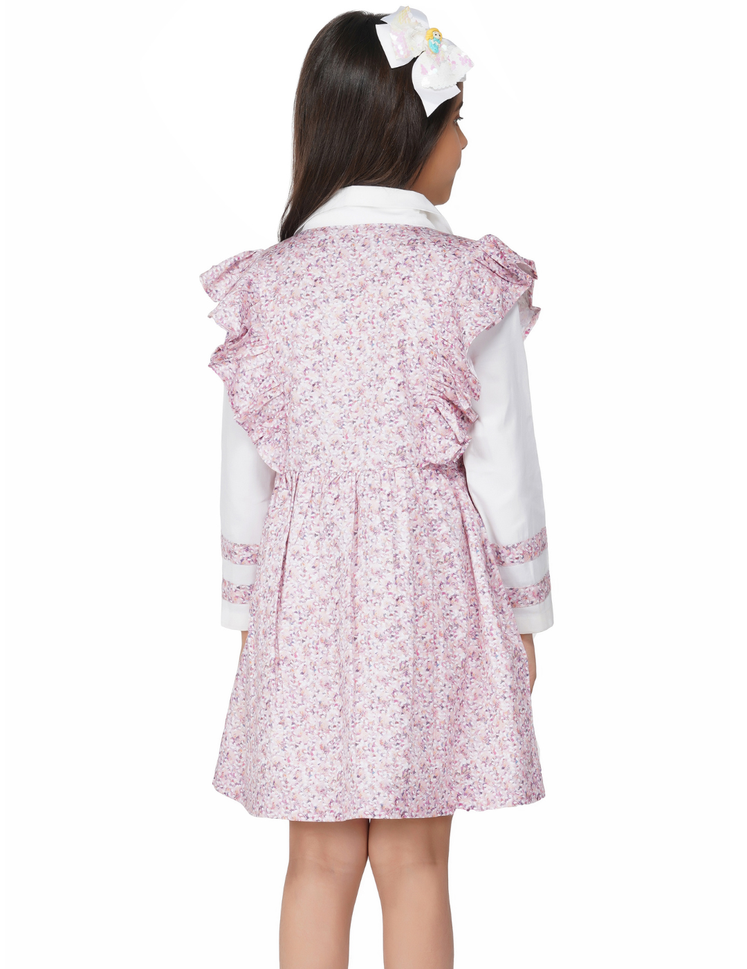 Girls Candy Floss Tie-Neck Dress