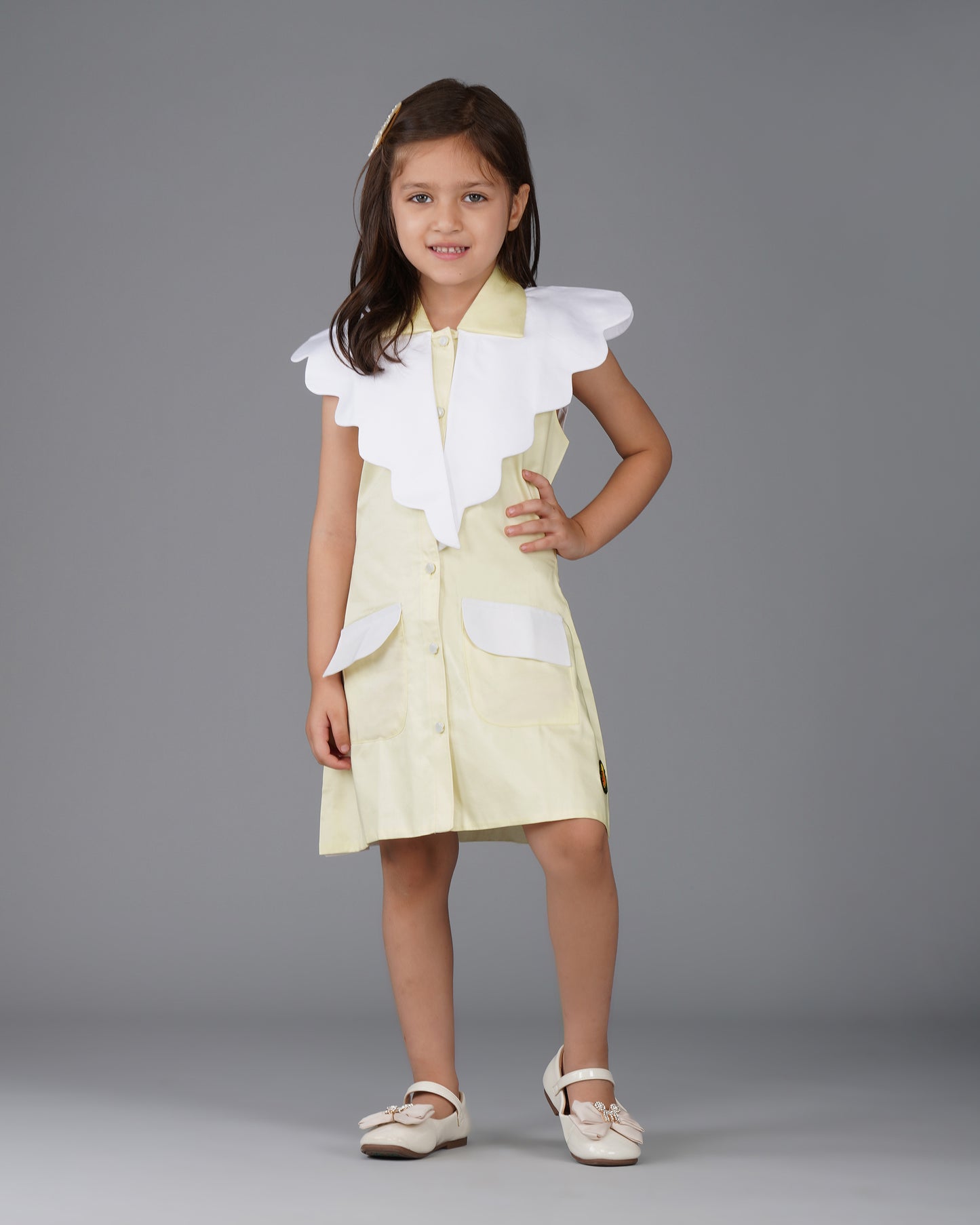 Girls Duckling Scallop Collar Relaxed Fit Dress