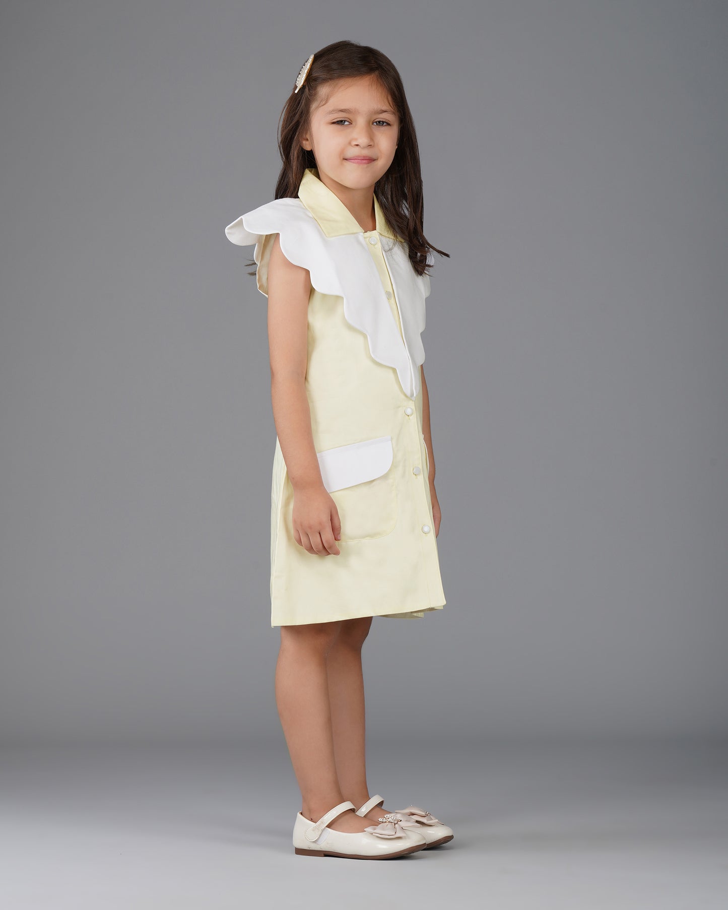 Girls Duckling Scallop Collar Relaxed Fit Dress