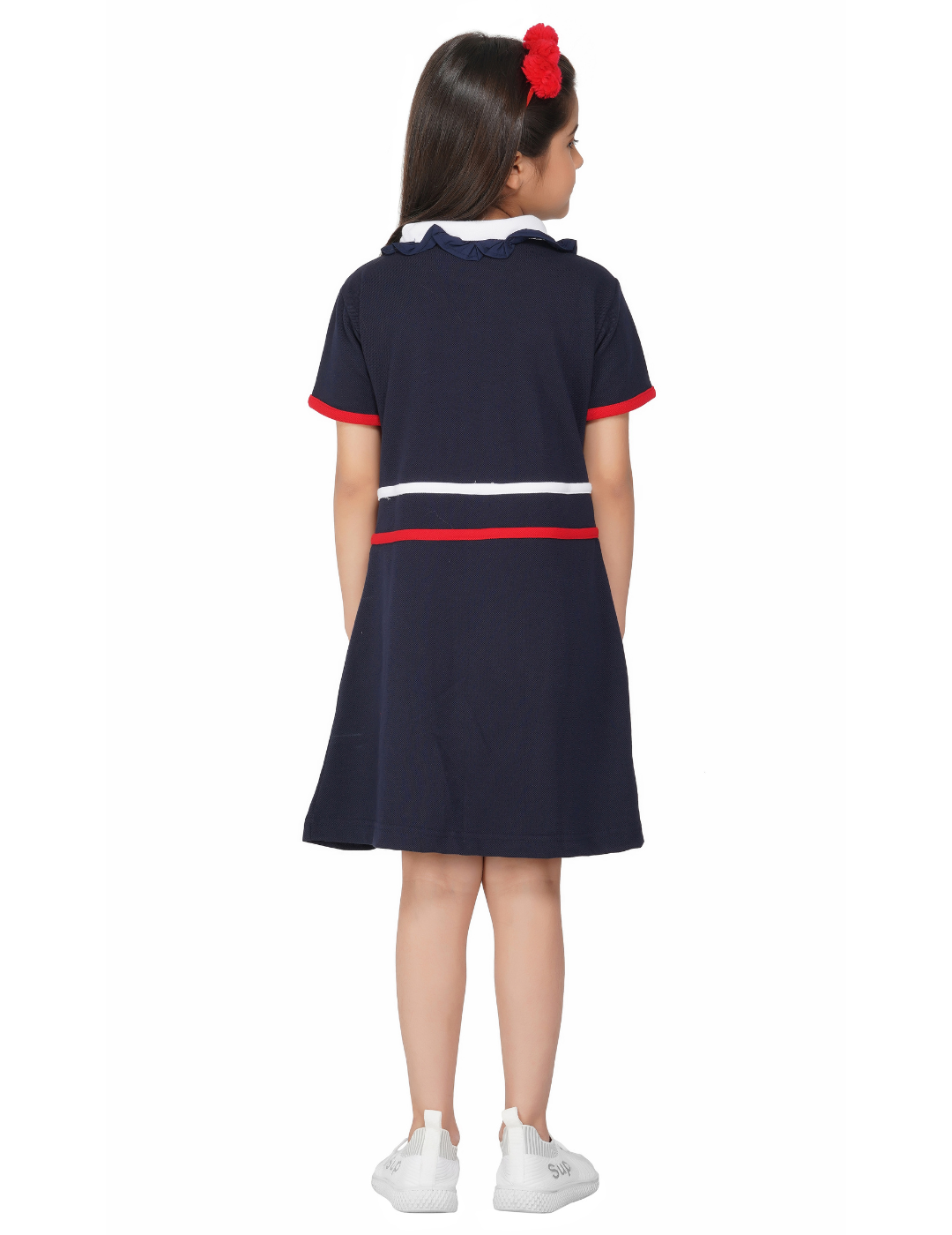 Girls Navy Blue Jersey Dress