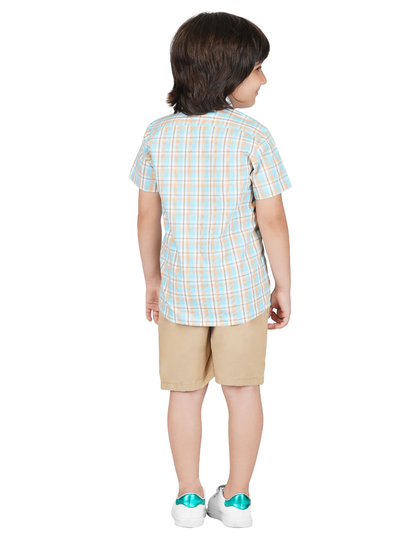 Boys Chinese Collar Short Sleeved shirt