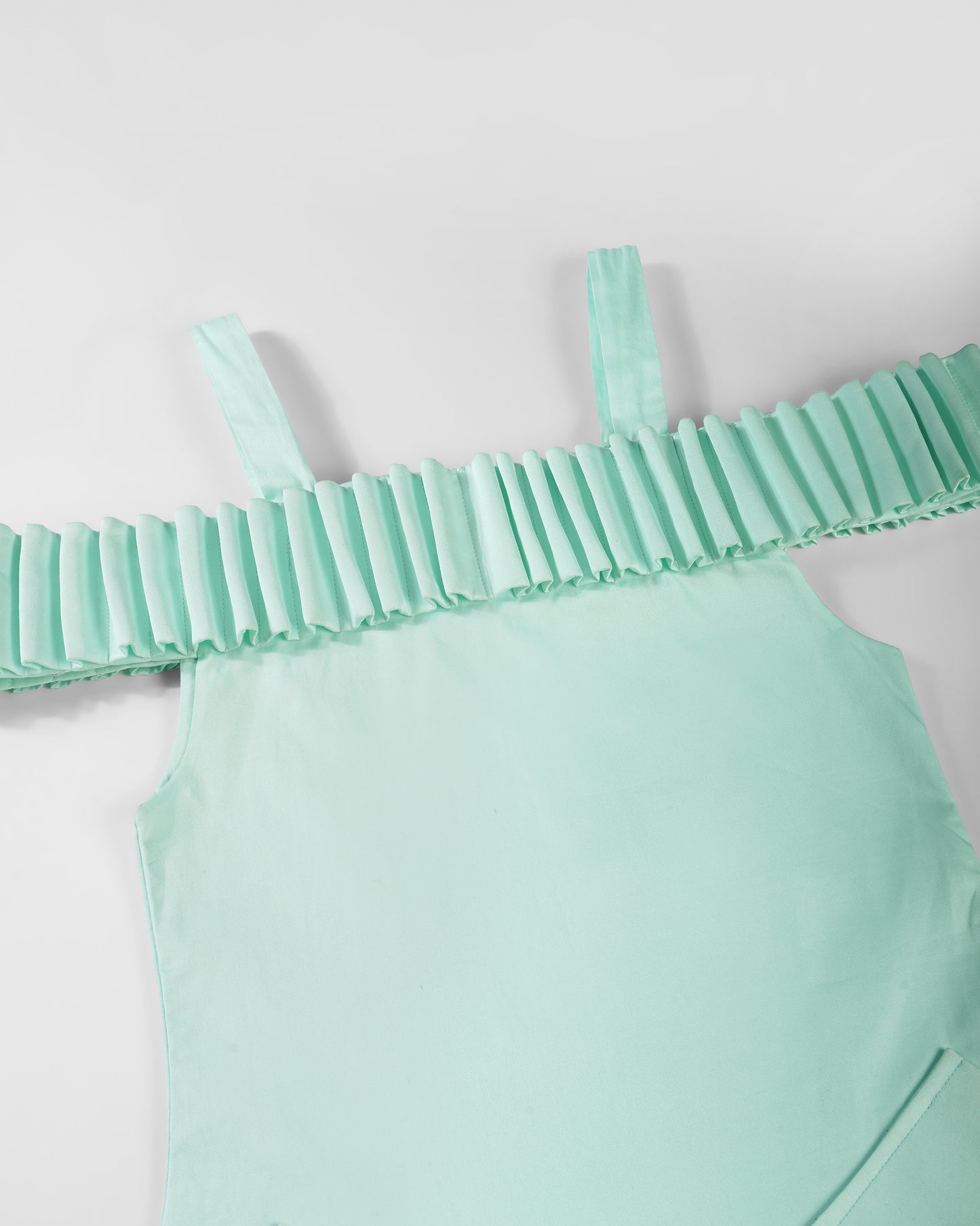 Girls Mermaid Pleated Off Shoulder Dress