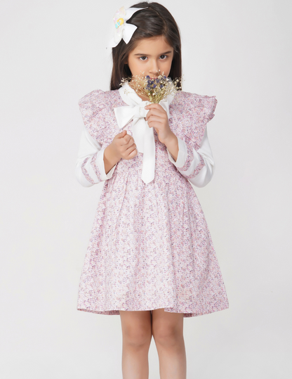 Girls Candy Floss Tie-Neck Dress