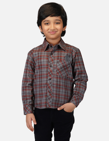 Corduroy heart Pocket Shirt