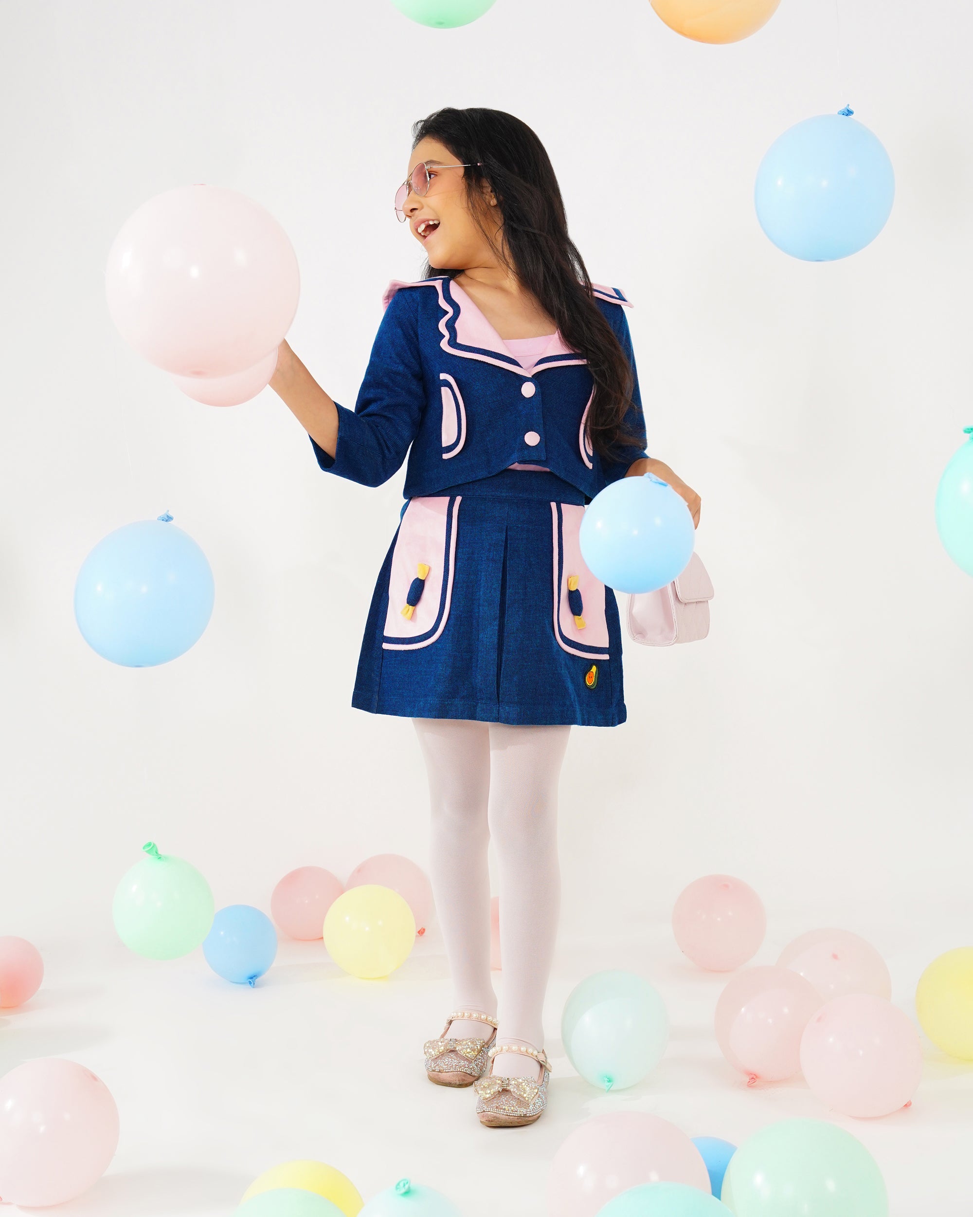 Girls Candy Floss Winter Skirt Set