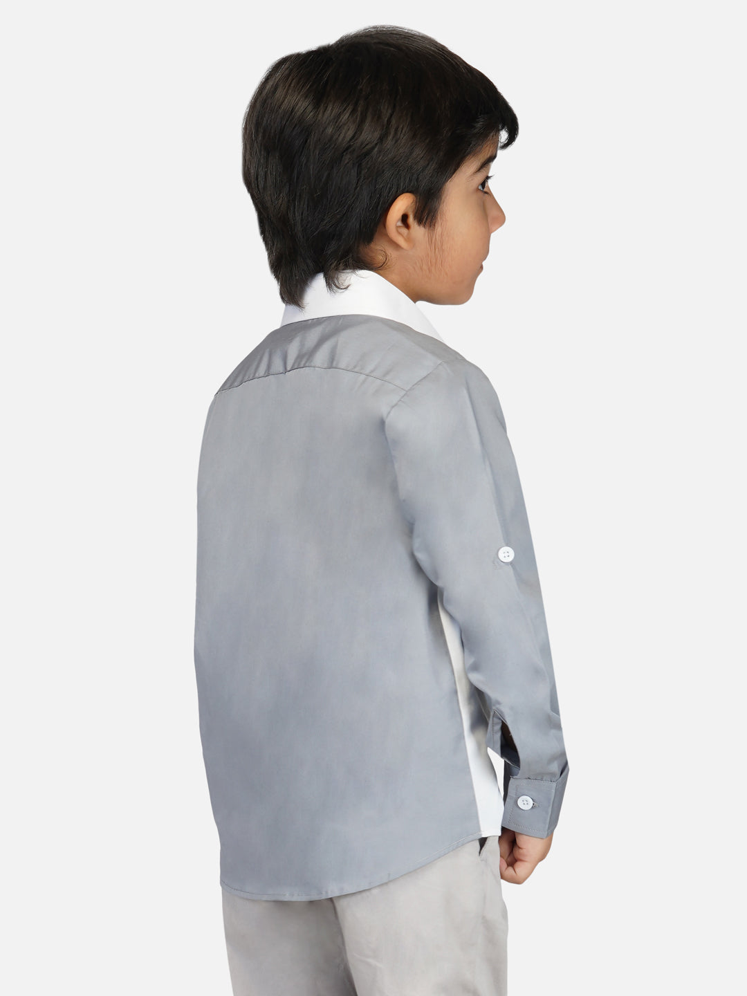 Boys contrast sleeves relaxed fit shirt