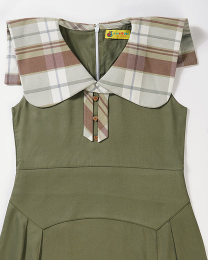 Girls Martha Monkey Contrast Collar Dress