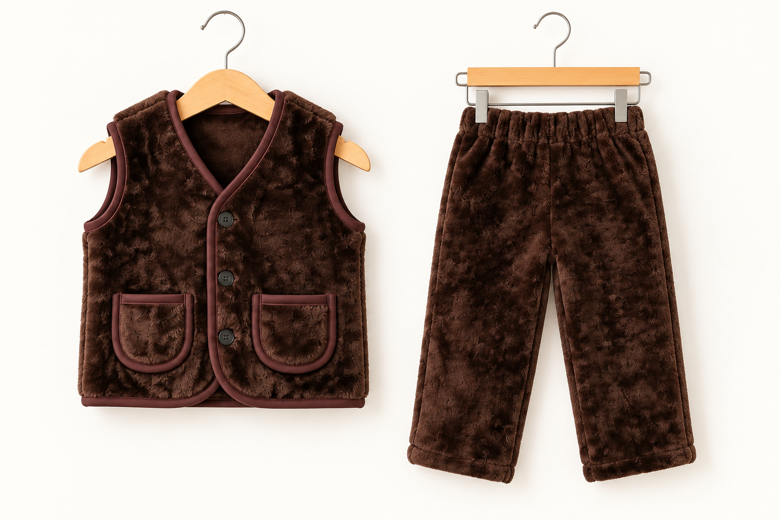 Unisex Furry Ted Gilet Set