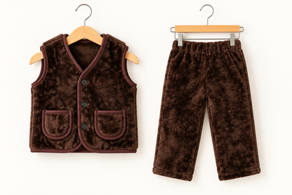 Unisex Furry Ted Gilet Set