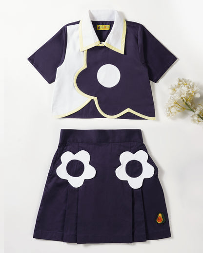 Girls K-Pop Of Flowers Co-ord Set