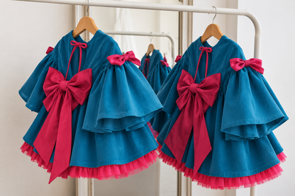Girls Jane Bow Winter Dress