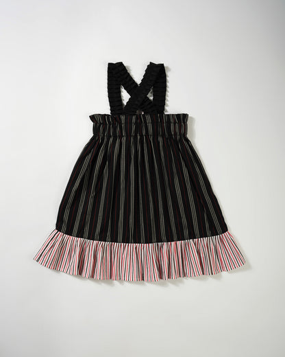 Girls Front bow striped dress