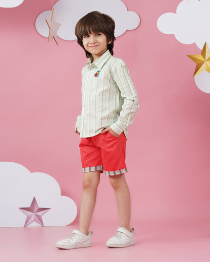 Boys Long Sleeve Shirt and Shorts Co-ord Set