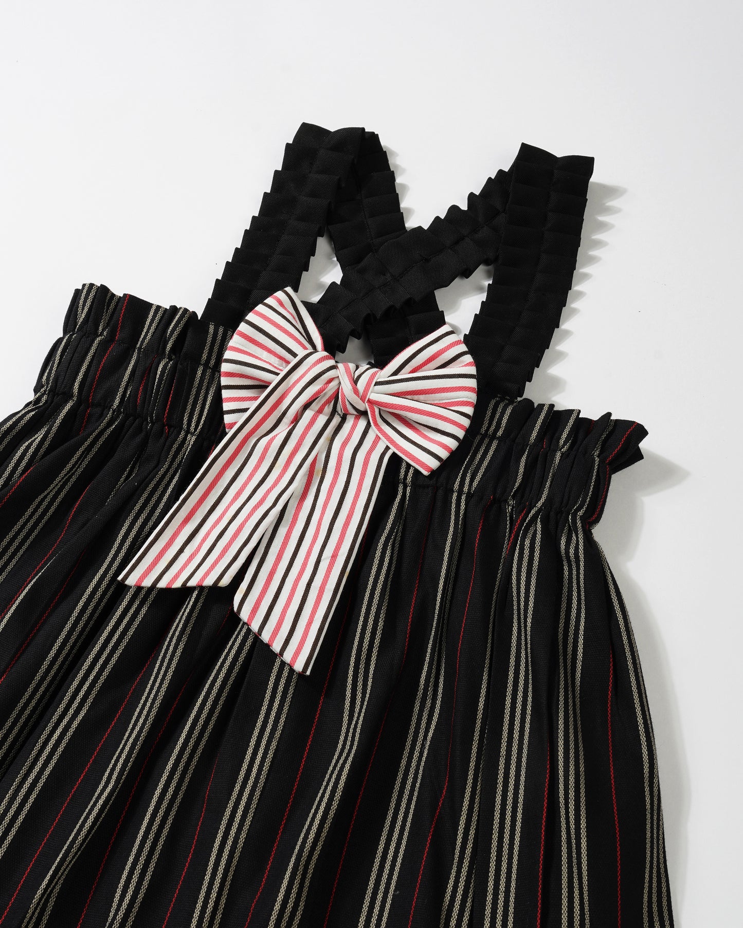 Girls Front bow striped dress