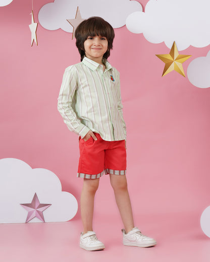 Boys Long Sleeve Shirt and Shorts Co-ord Set