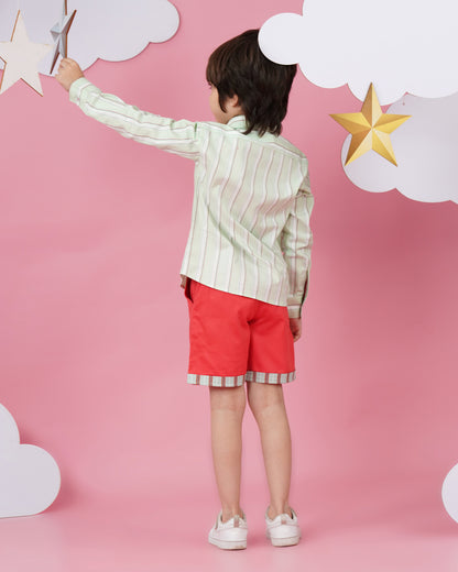 Boys Long Sleeve Shirt and Shorts Co-ord Set