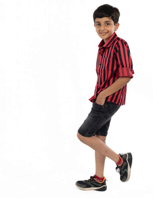 Boys Striped Party Shirt