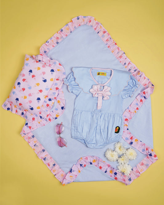 Infants Pink Bow Super Comfort Gift Set