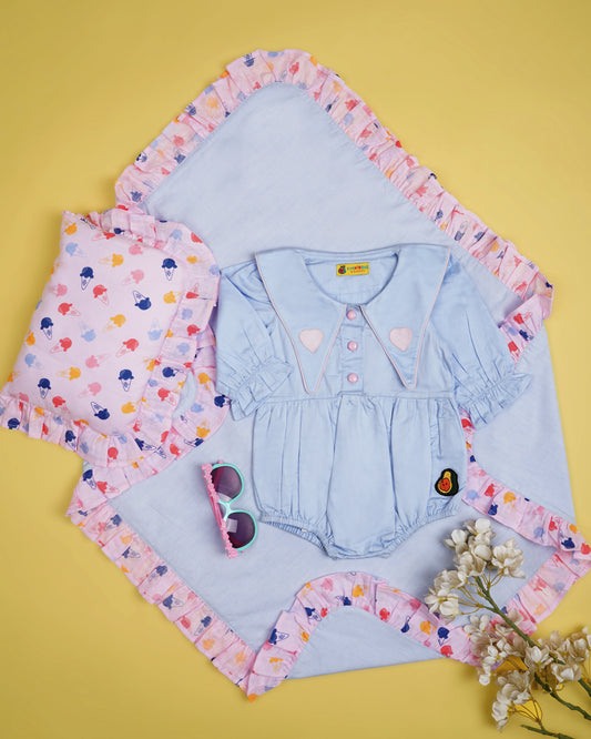 Infants Pink Hearts Super Comfort Gift Set