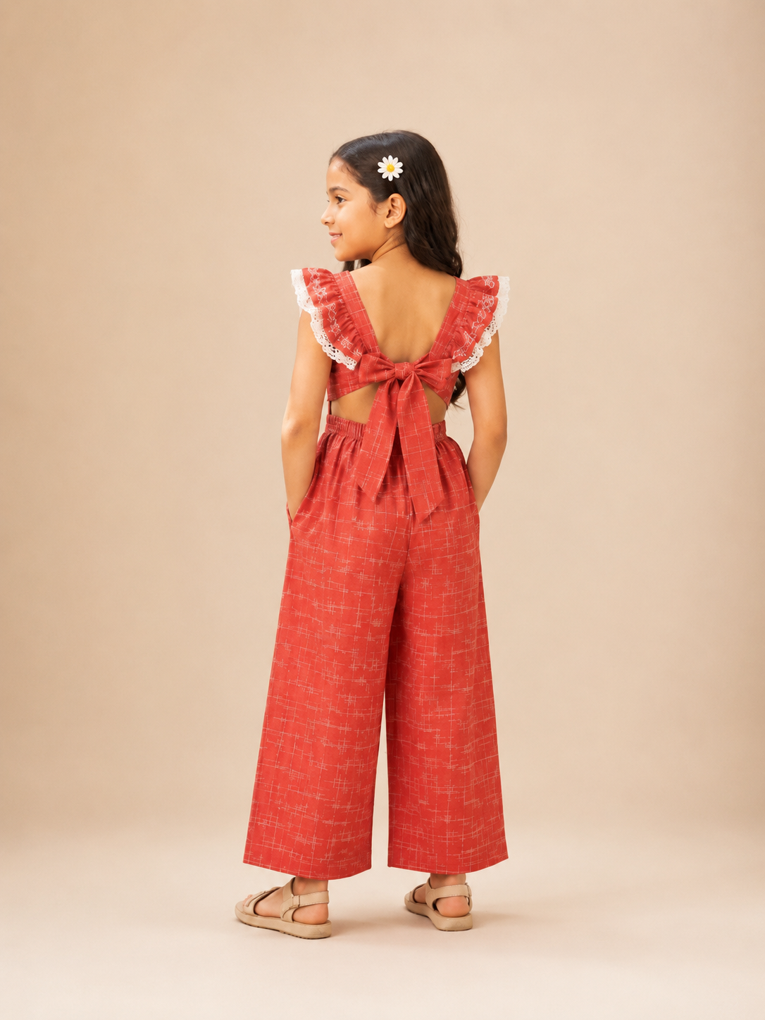 Sunset Charm Coral Jumpsuit