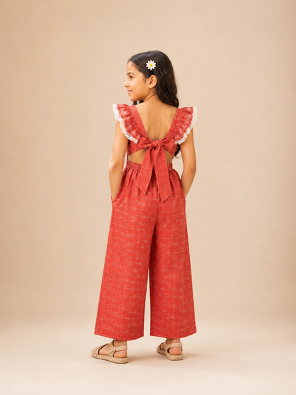 Sunset Charm Coral Jumpsuit