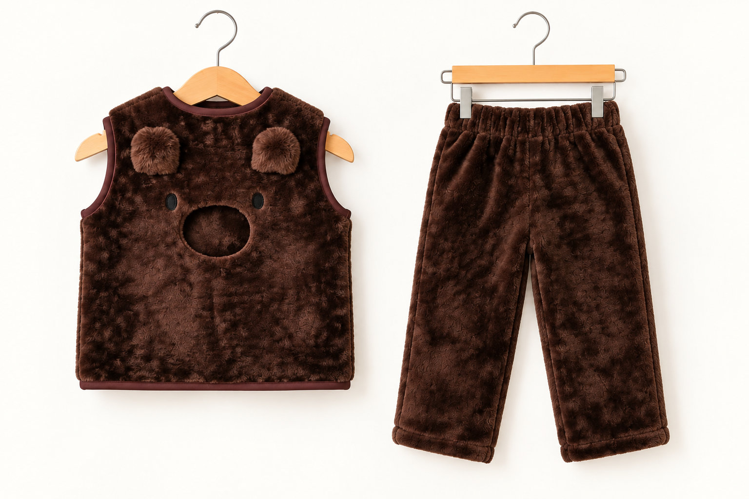 Unisex Furry Ted Gilet Set