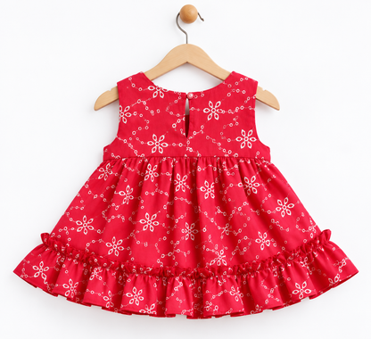 Cuddles & Ruffles Crimson Kurta Set