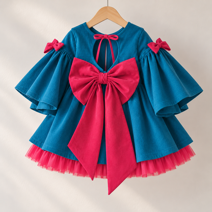 Girls Jane Bow Winter Dress