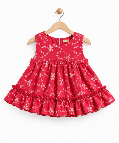 Cuddles & Ruffles Crimson Kurta Set