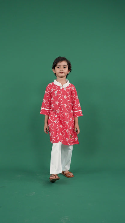 Crimson Cuddles Kurta Set